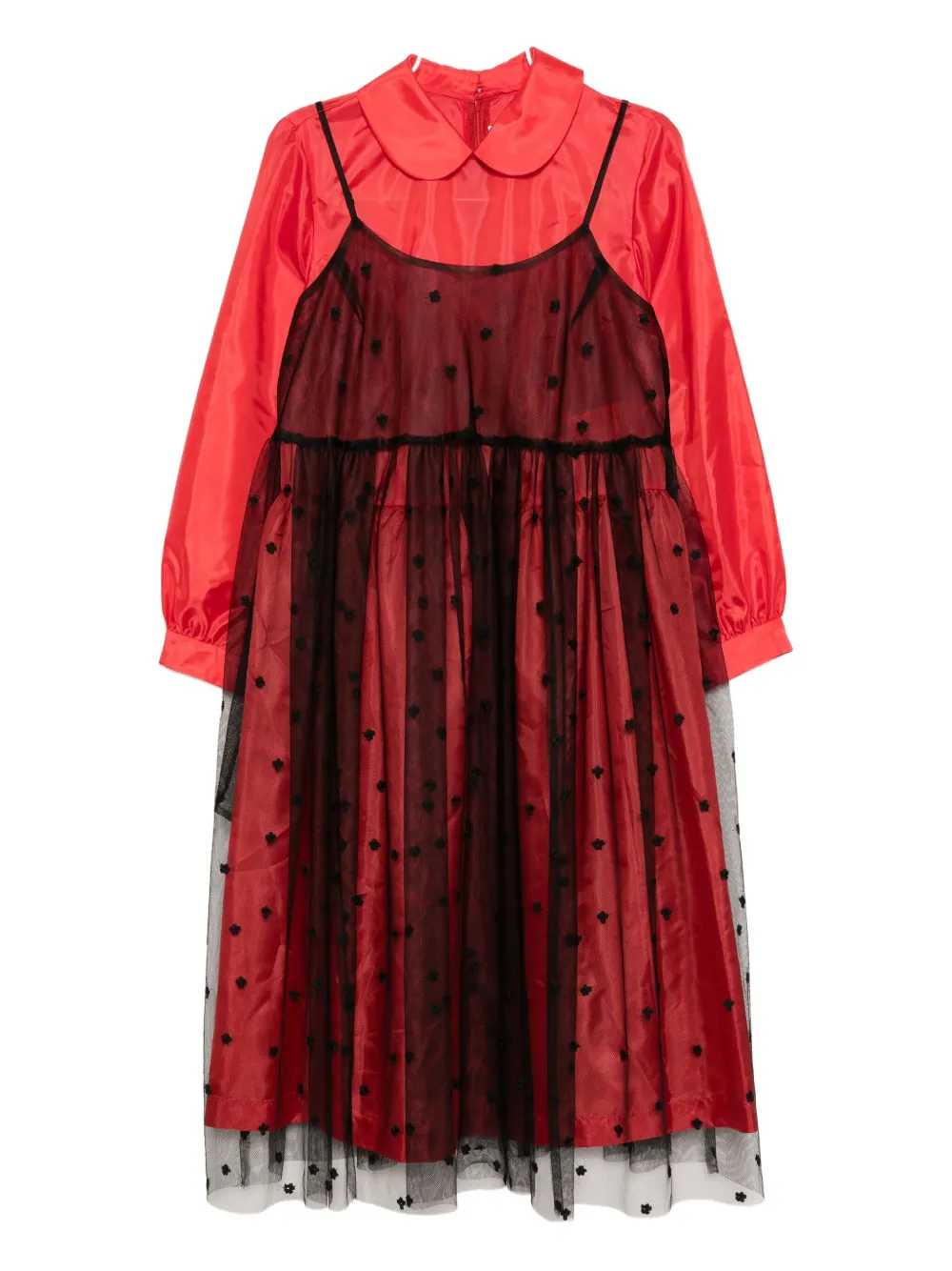 Comme Des Garcons Girl Double-layered Dress In Red