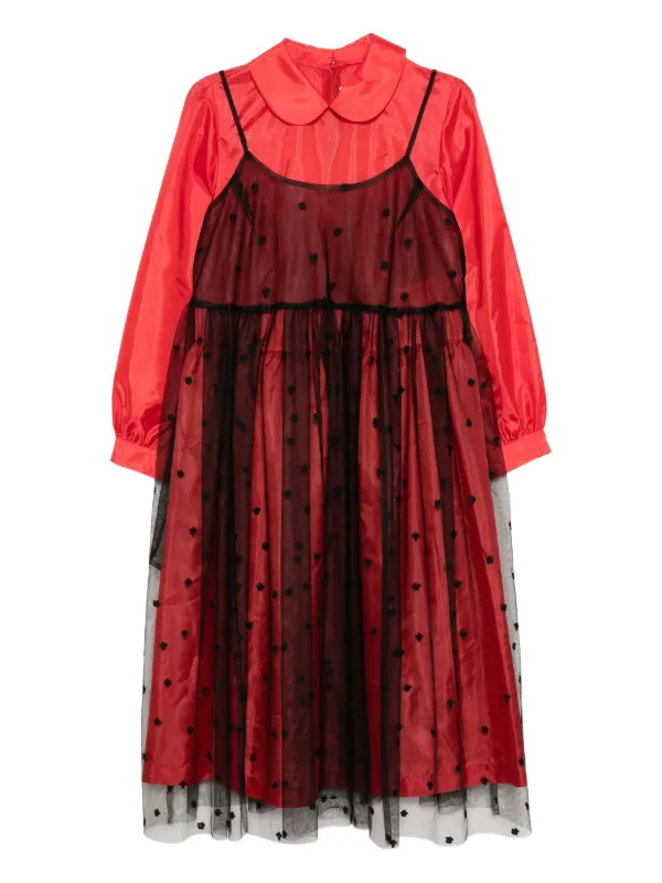 Comme Des Garçons Girl ダブルレイヤー ドレス | レッド | FARFETCH JP