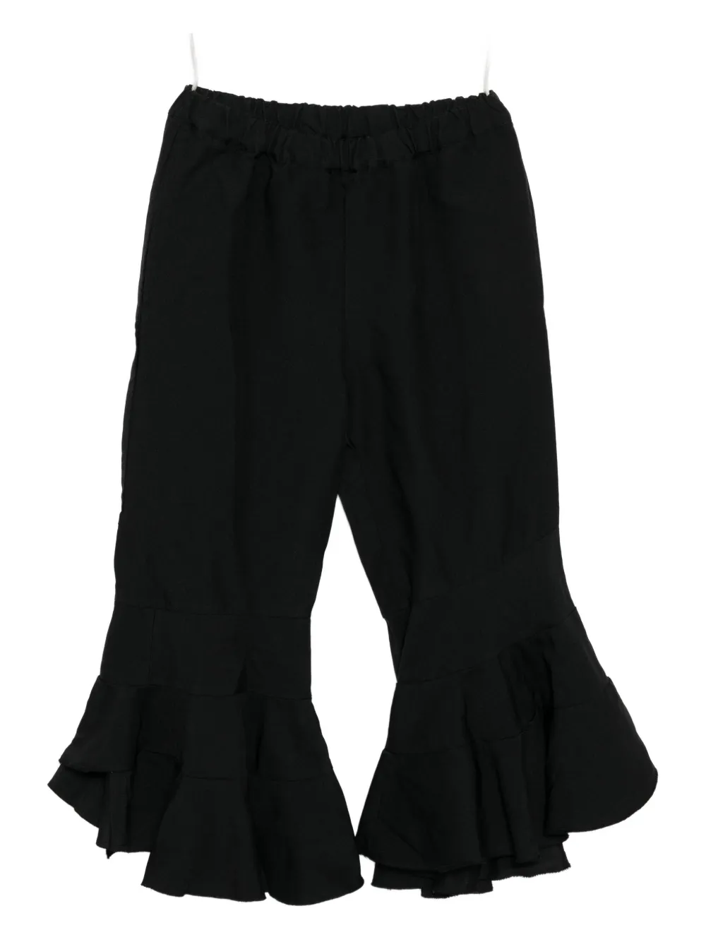 Comme Des Garçons Tiered-hem Flared Trousers In Black