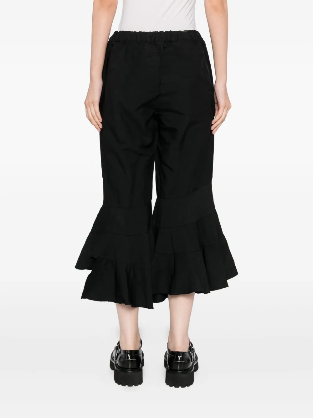 Comme Des Garçons Comme Des Garçons Flared broek met gelaagde afwerking Zwart