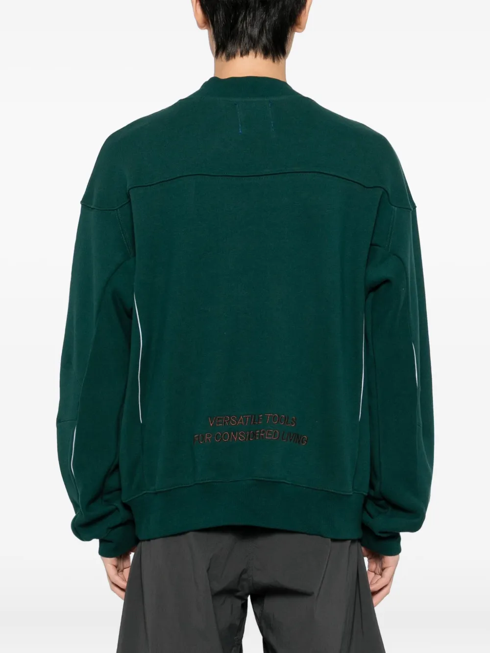 Asics Graphic-embroidered Sweatshirt In Green