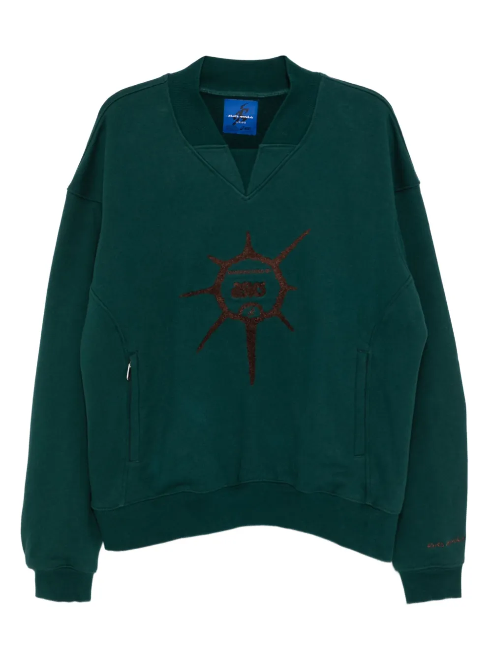 ASICS graphic-embroidered sweatshirt | Green | Image 1