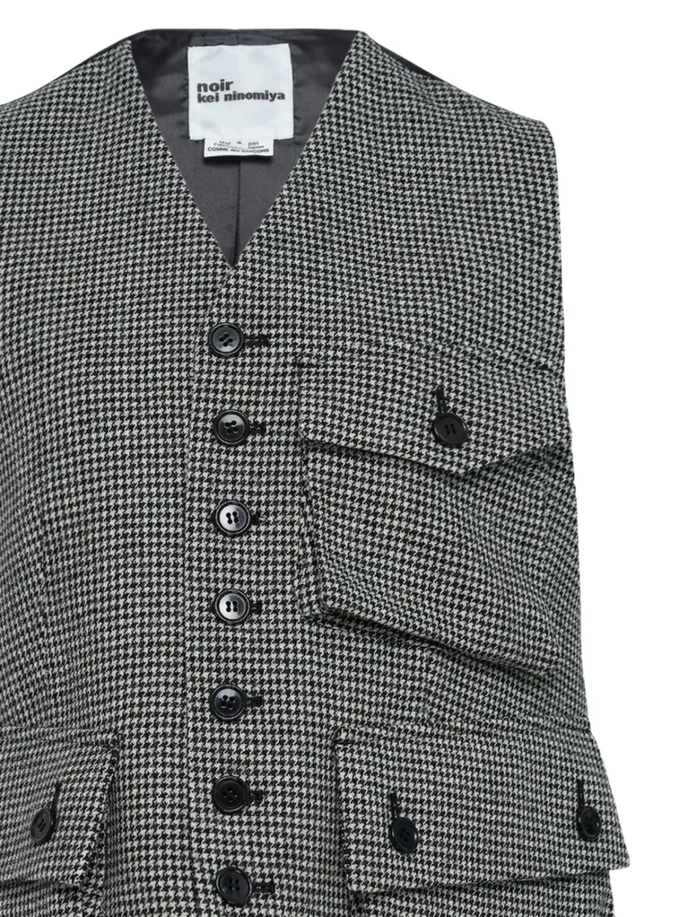 Noir Kei Ninomiya Check-pattern Pocket Vest In Gray