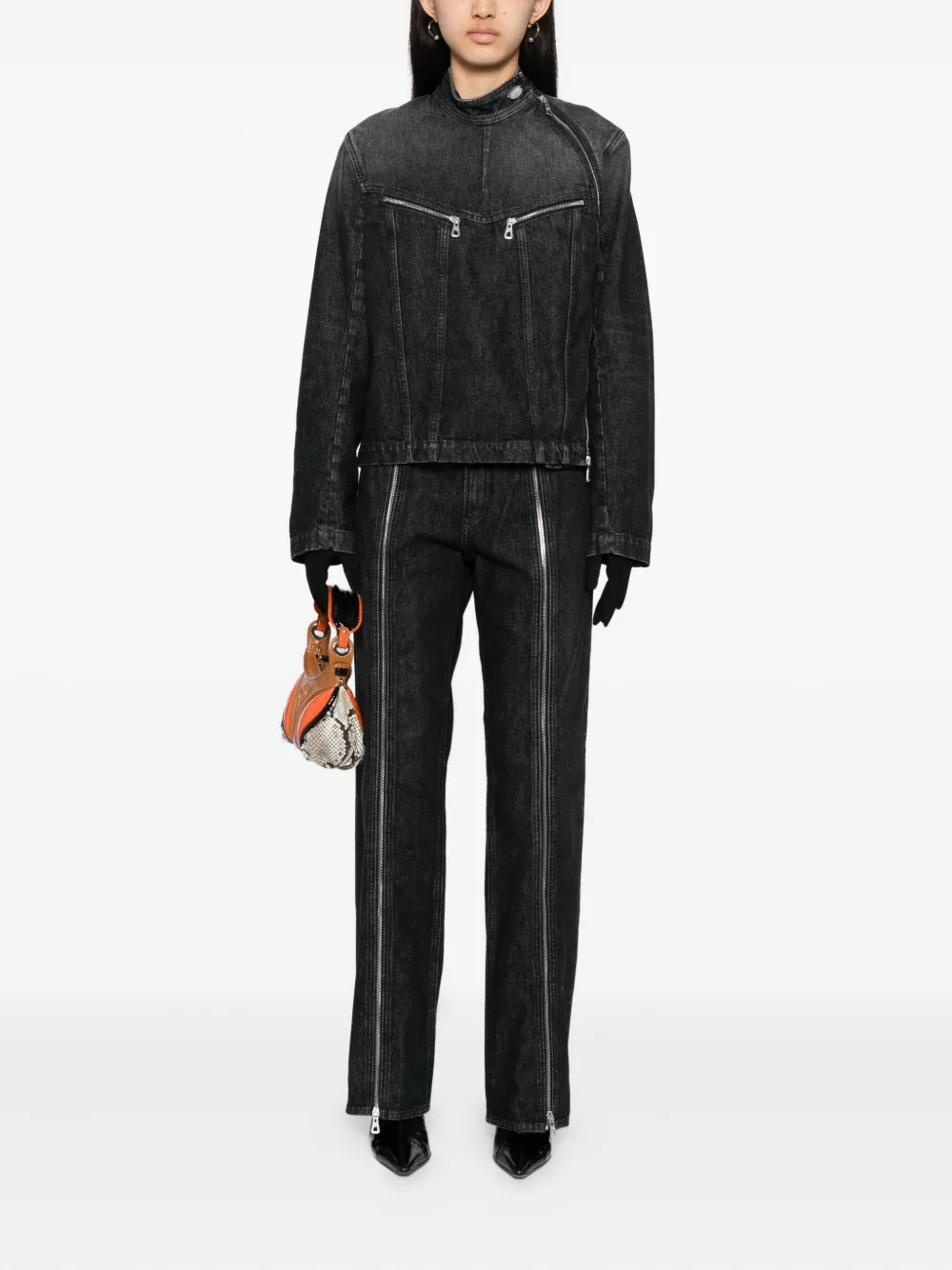 Jean Paul Gaultier Zipped Jeans In Black