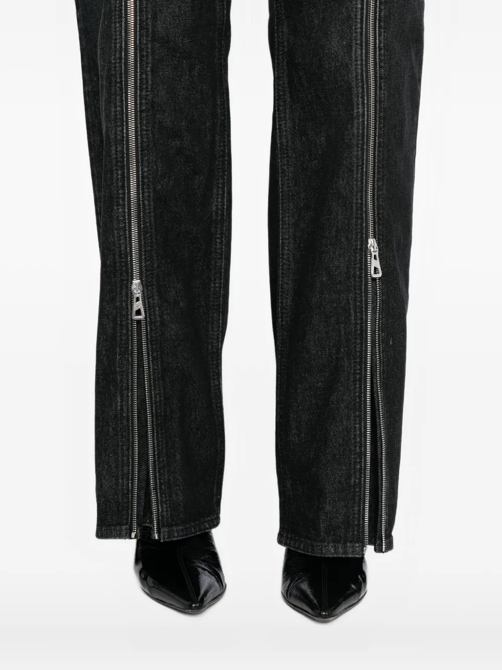 Jean Paul Gaultier Zipped Jeans In Black