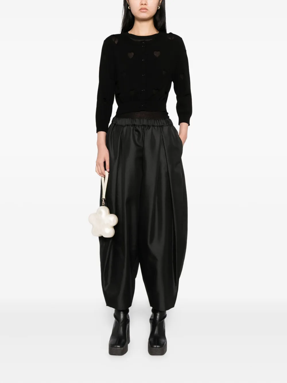 Comme Des Garçons Pleated Balloon Trousers In Black