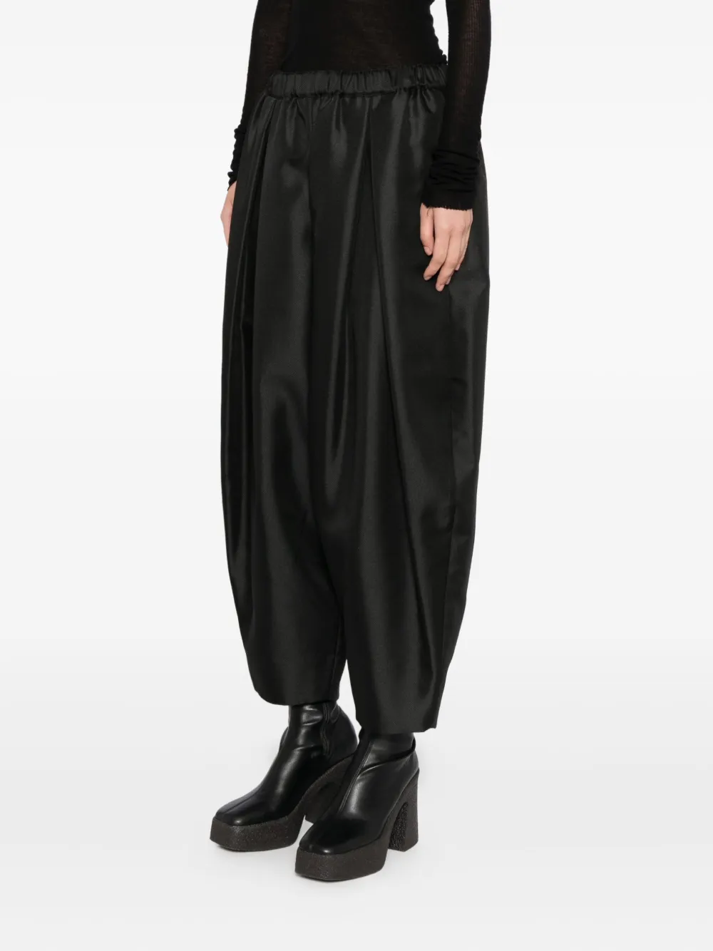 Comme Des Garçons Pleated Balloon Trousers In Black
