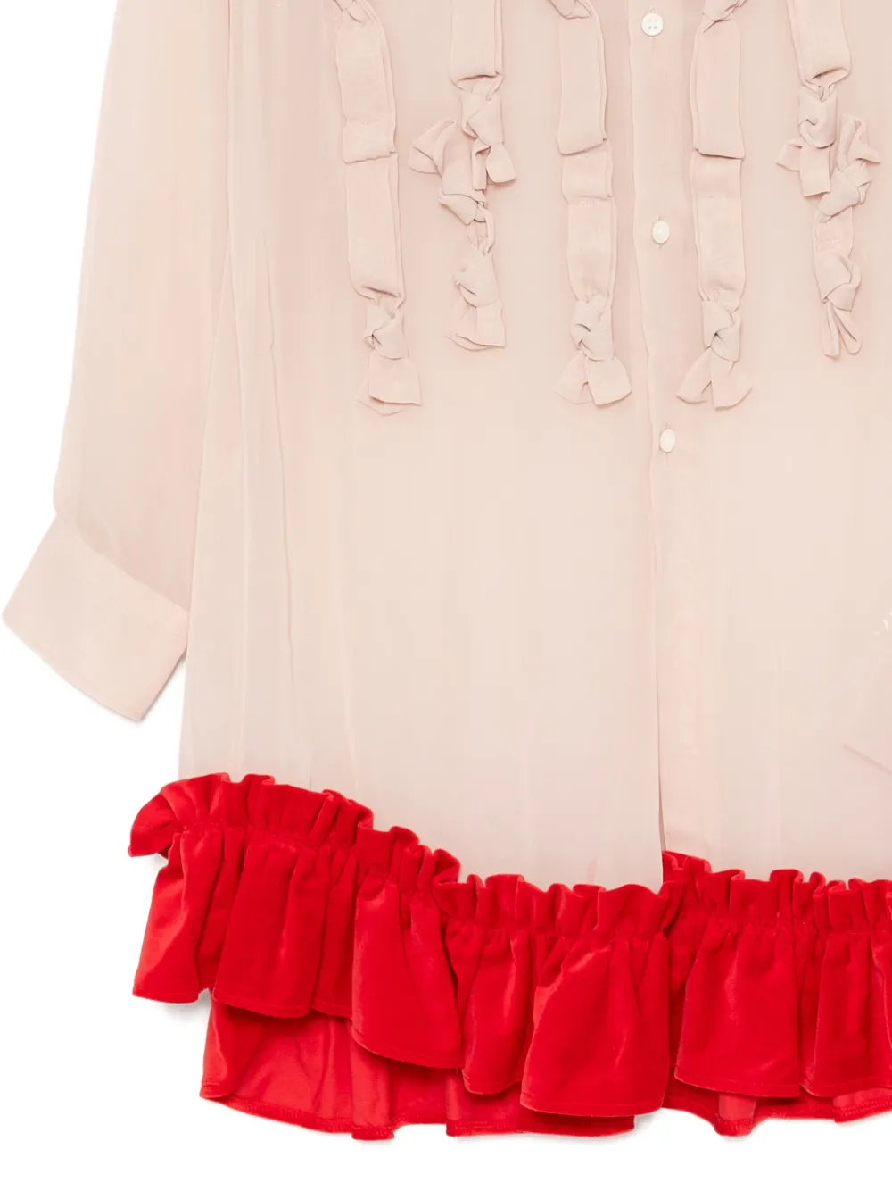 Comme Des Garçons Raffled Long-sleeves Blouses In Neutral