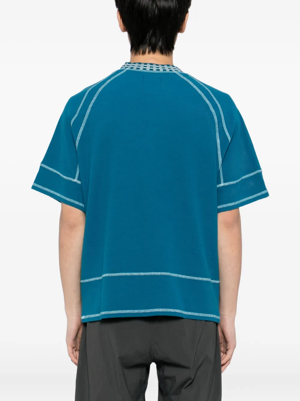 Asics Slogan-embroidered T-shirt In Blue