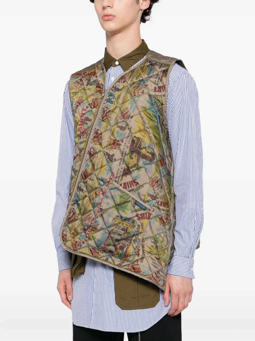 Comme Des Garçons Shirt Bodywarmer met grafische print Bruin