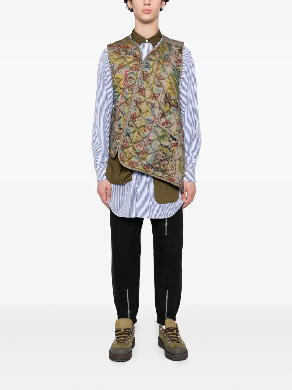 Comme Des Garçons Shirt Bodywarmer met grafische print Bruin