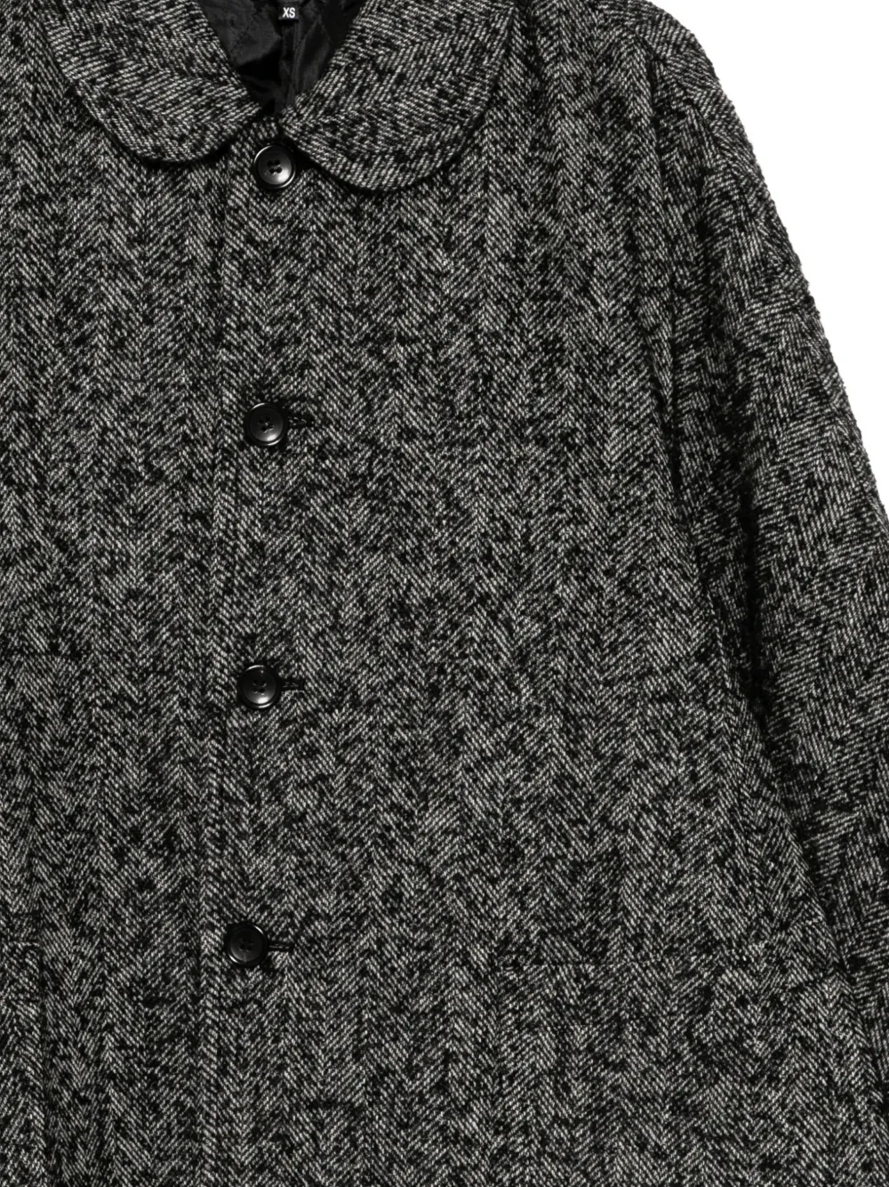 Black Comme Des Garçons Car Coat In Animal Print