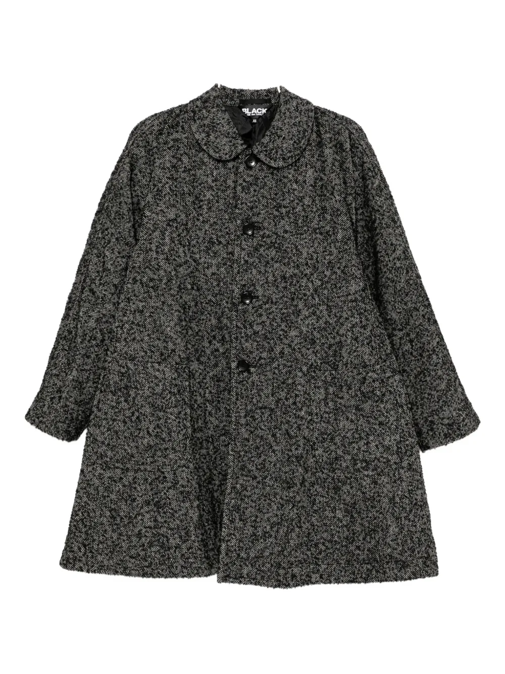 Black Comme Des Garçons Car Coat In Animal Print