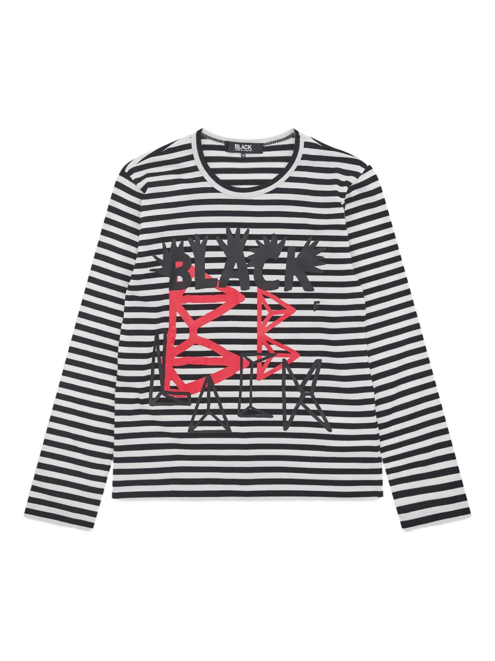 Black Comme Des Garçons Striped Long-sleeved T-shirt In White