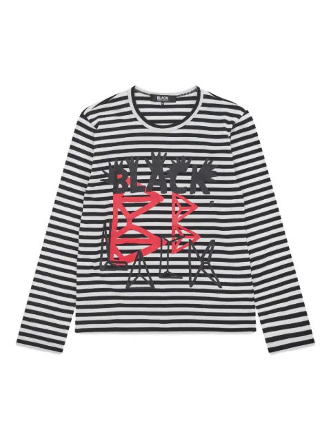 Black Comme Des Garçons striped long-sleeved T-Shirt