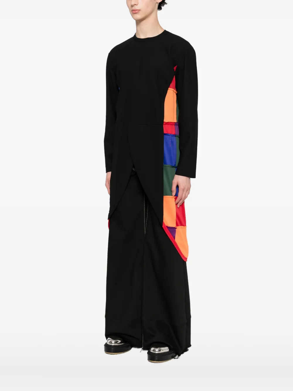 Comme des Garçons Homme Plus T-shirt met patchwork Zwart