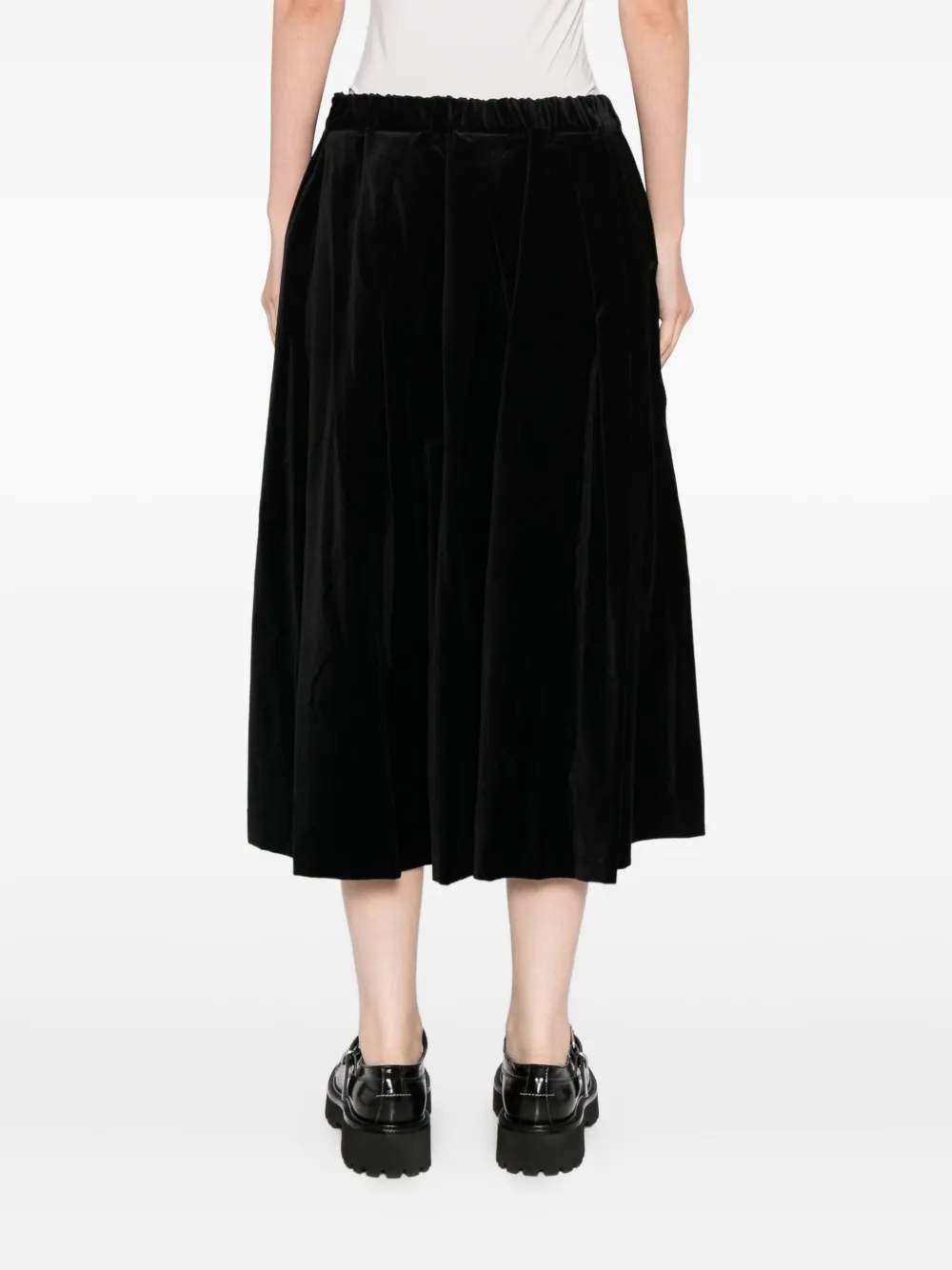 Comme Des Garçons Comme Des Garçons Fluwelen plooirok Zwart