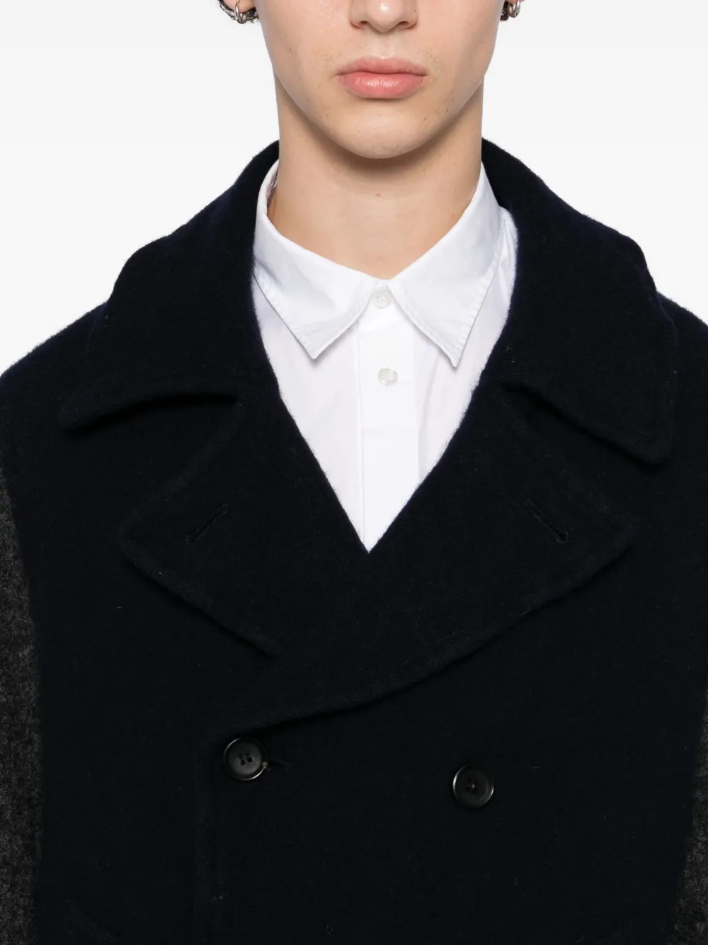 Comme Des Garçons Shirt Jas met contrasterende vlakken Blauw