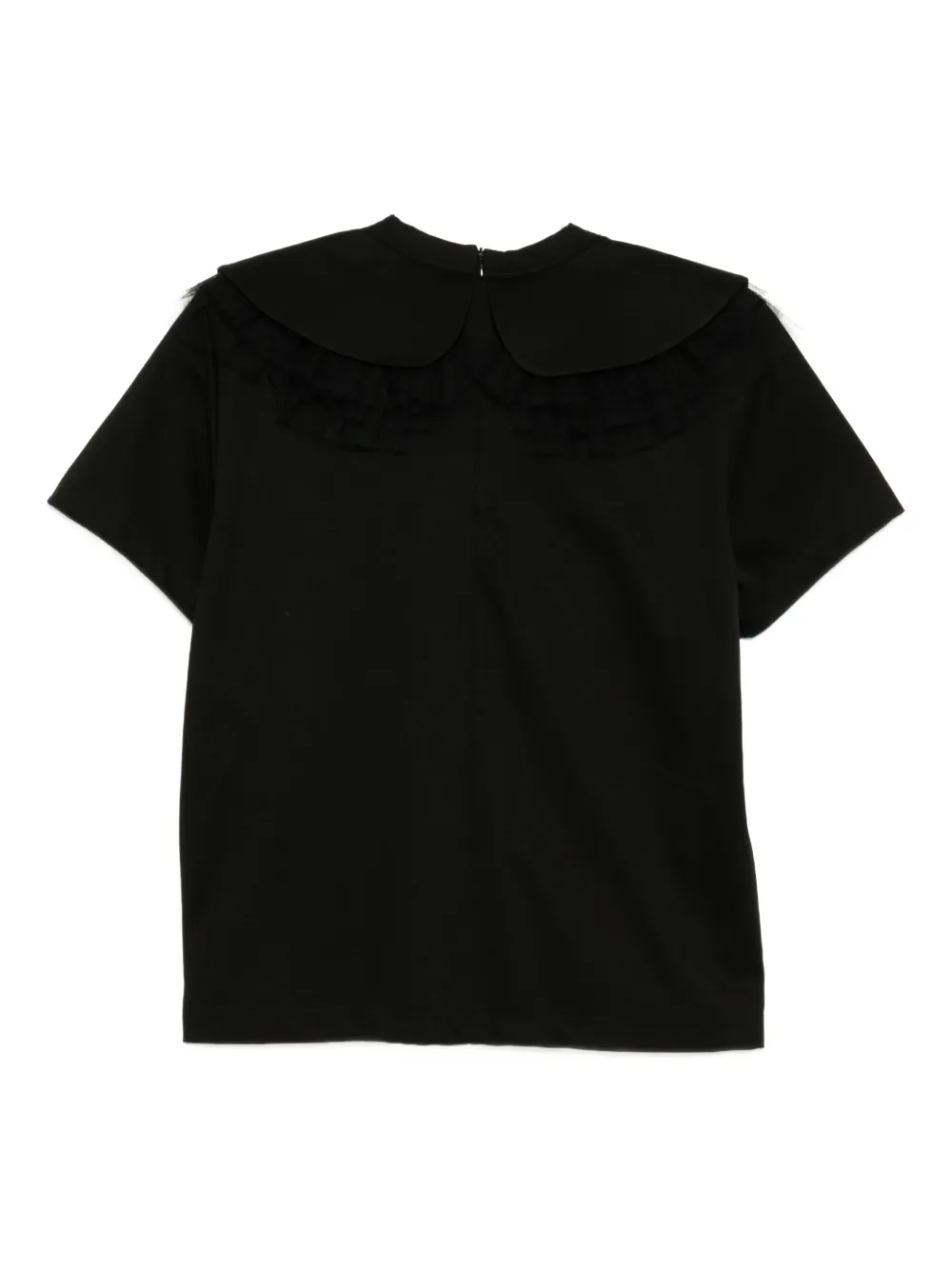 Noir Kei Ninomiya ruffled-lace top - Zwart