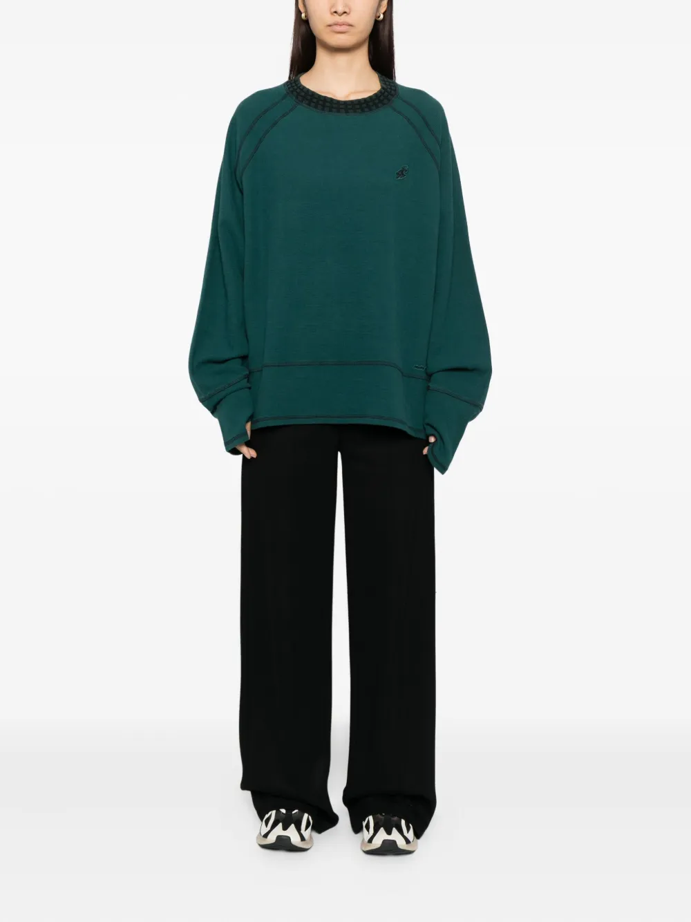 Asics Slogan-embroidered T-shirt In Green