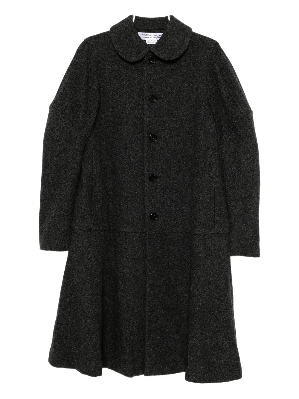 Comme Des Garçons Wool Coat In Black