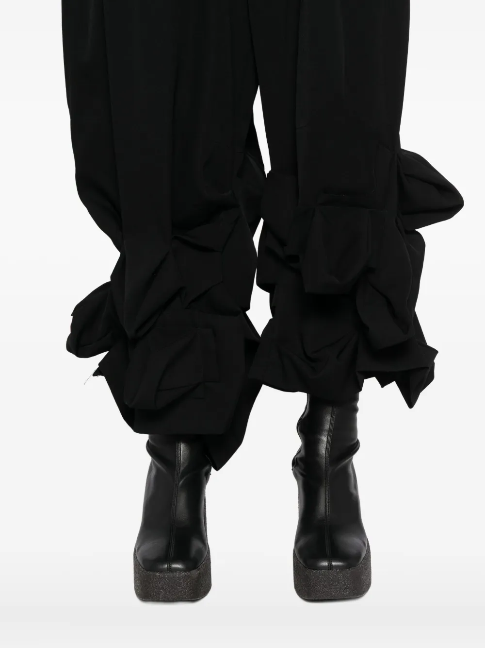 Comme Des Garçons Box-embellished Trousers In Black