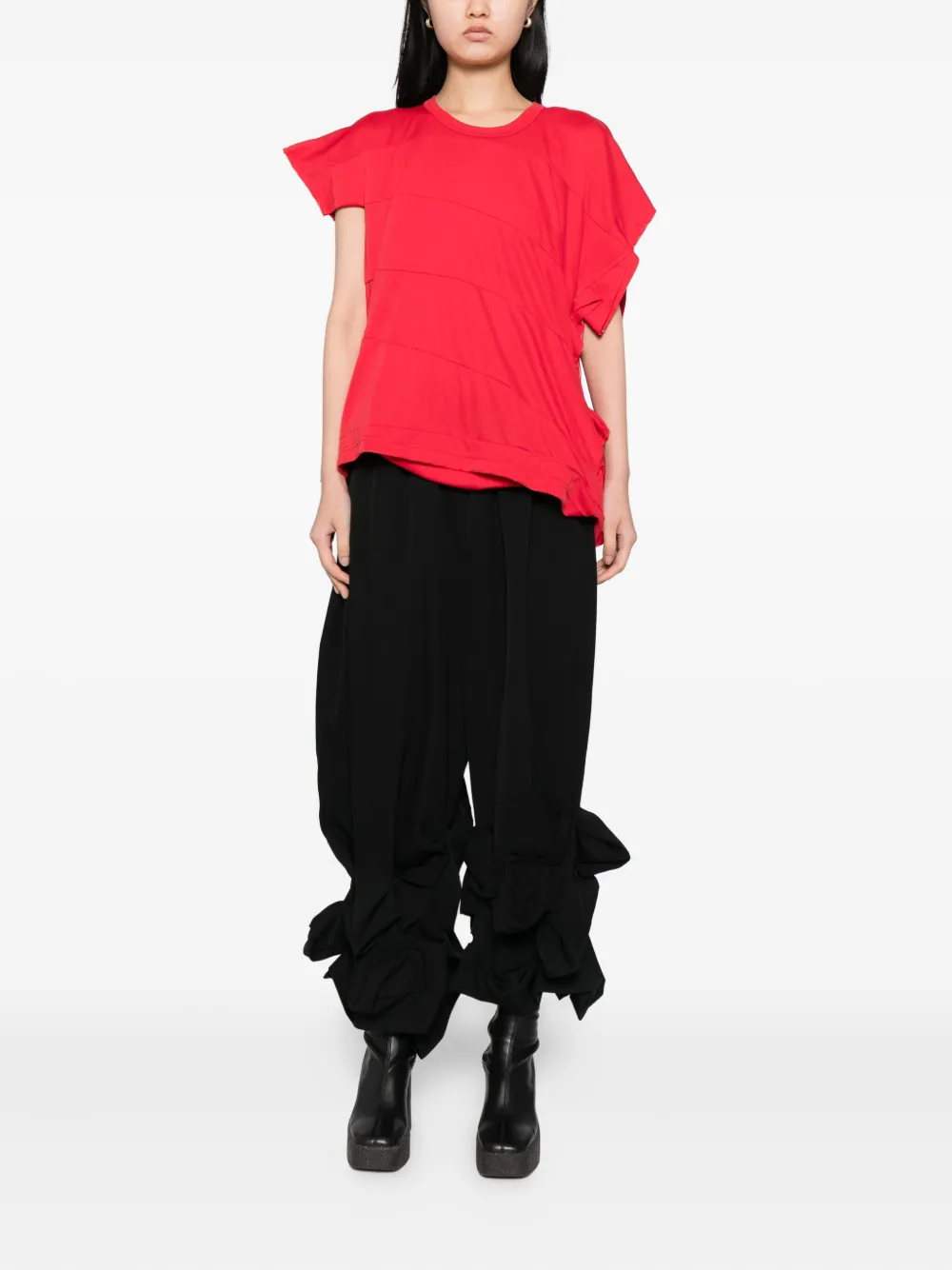 Comme Des Garçons Box-embellished Trousers In Black