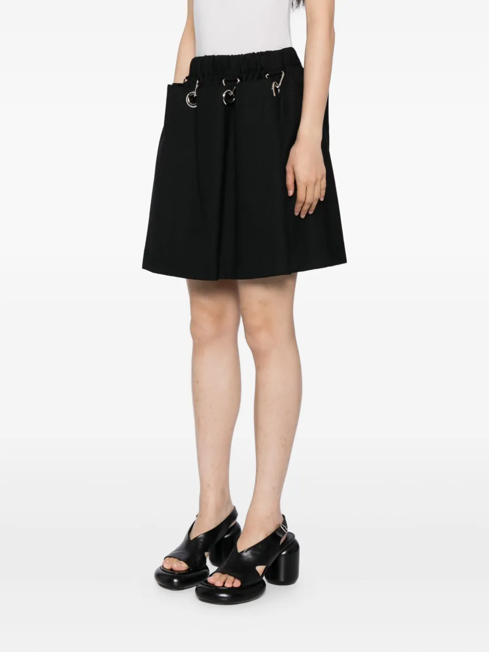 Noir Kei Ninomiya Wool Mini Skirt In Black