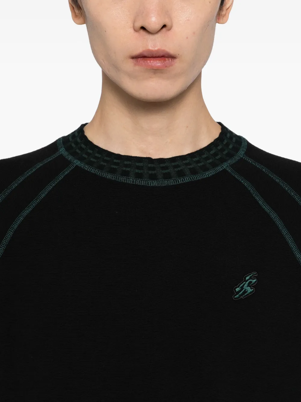 Asics Slogan-embroidered T-shirt In Black