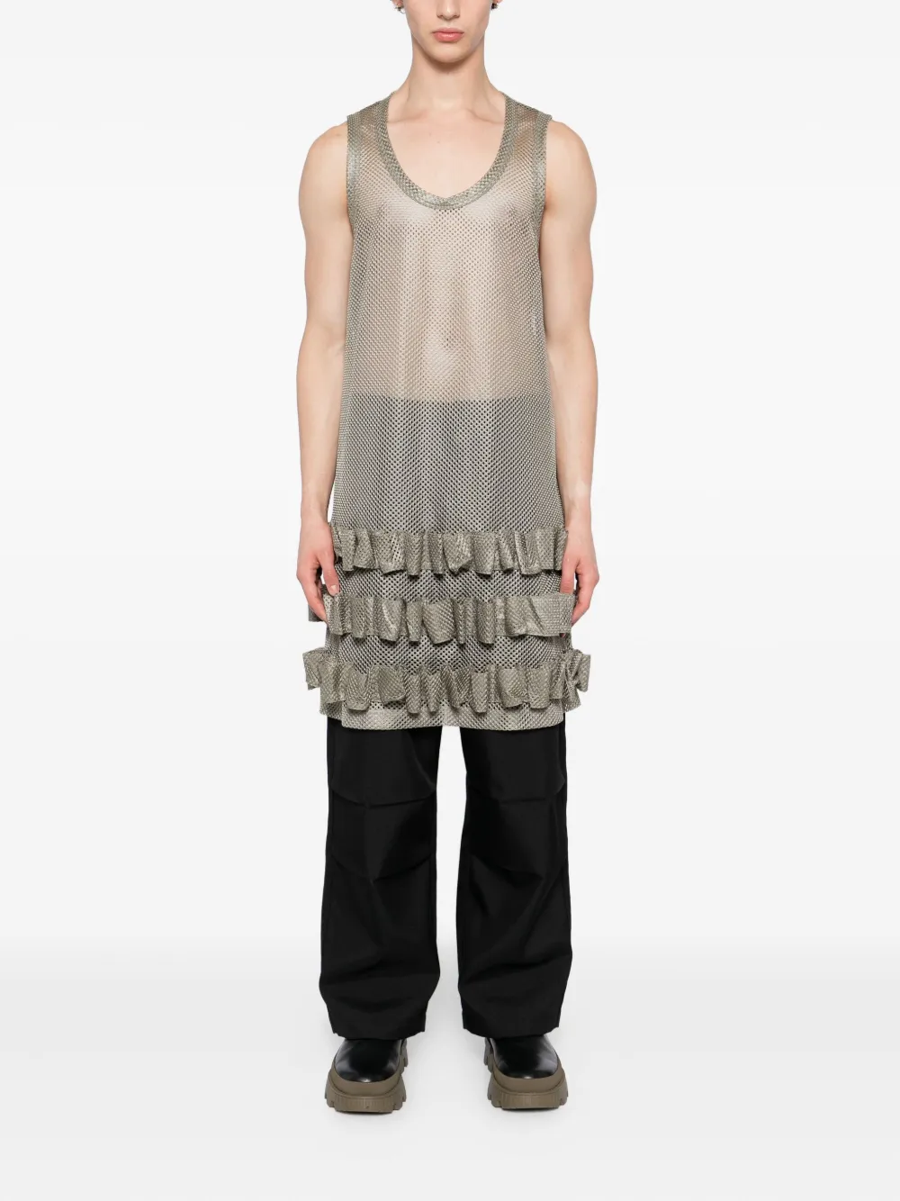 Comme des Garçons Homme Plus Mesh gilet - Groen