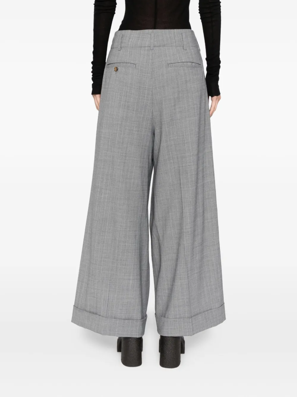 Comme Des Garçons Pinstripe Wide-leg Trousers In Gray