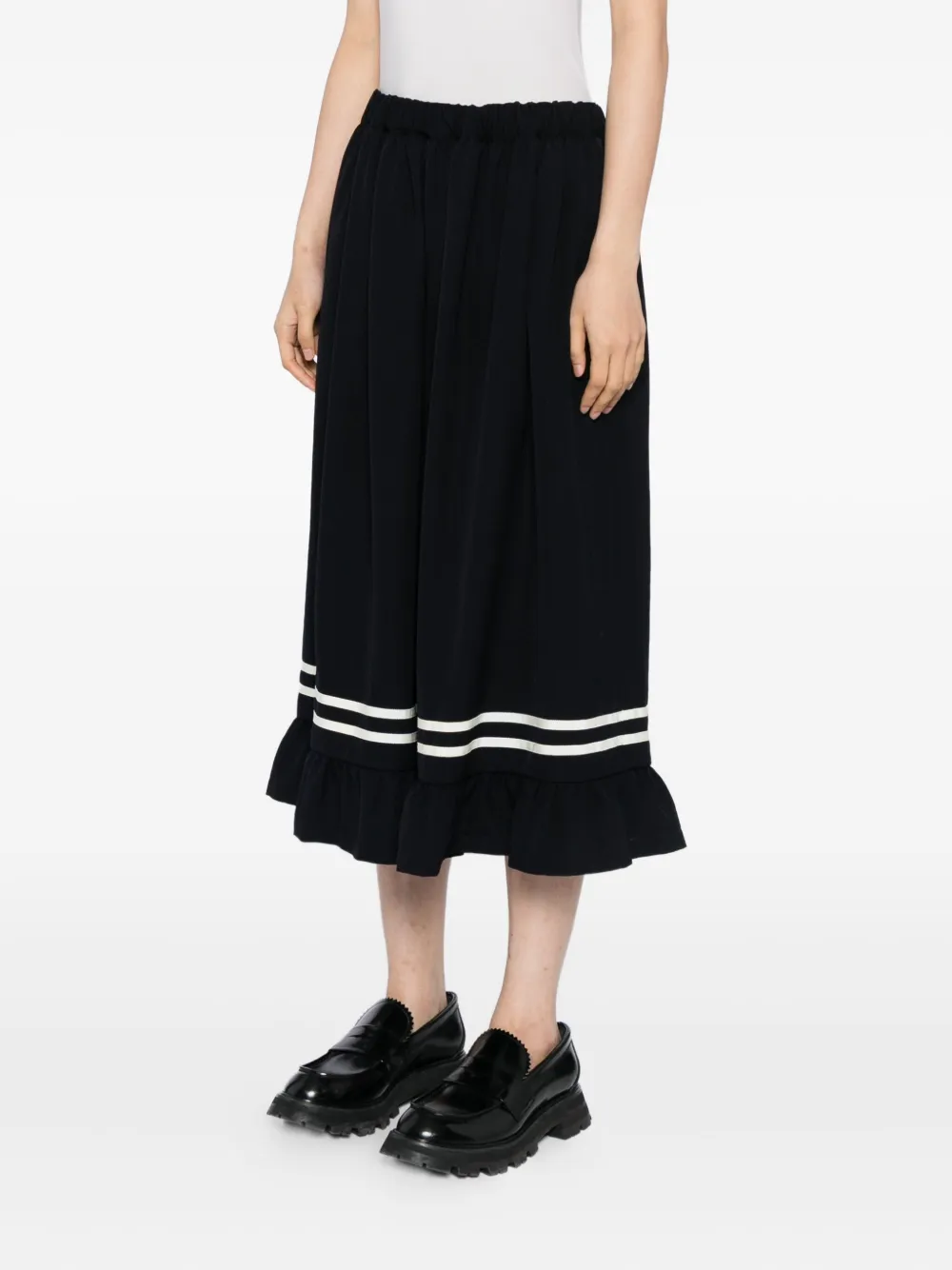 Comme Des Garcons Girl Wool Skirt In Black