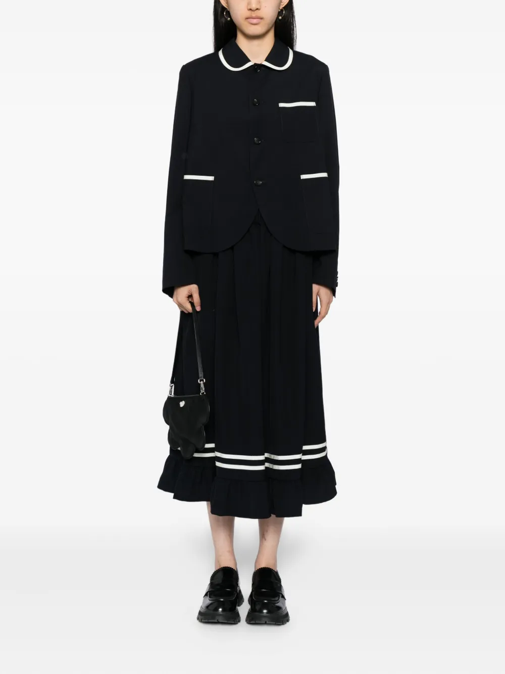 Comme Des Garcons Girl Wool Skirt In Black