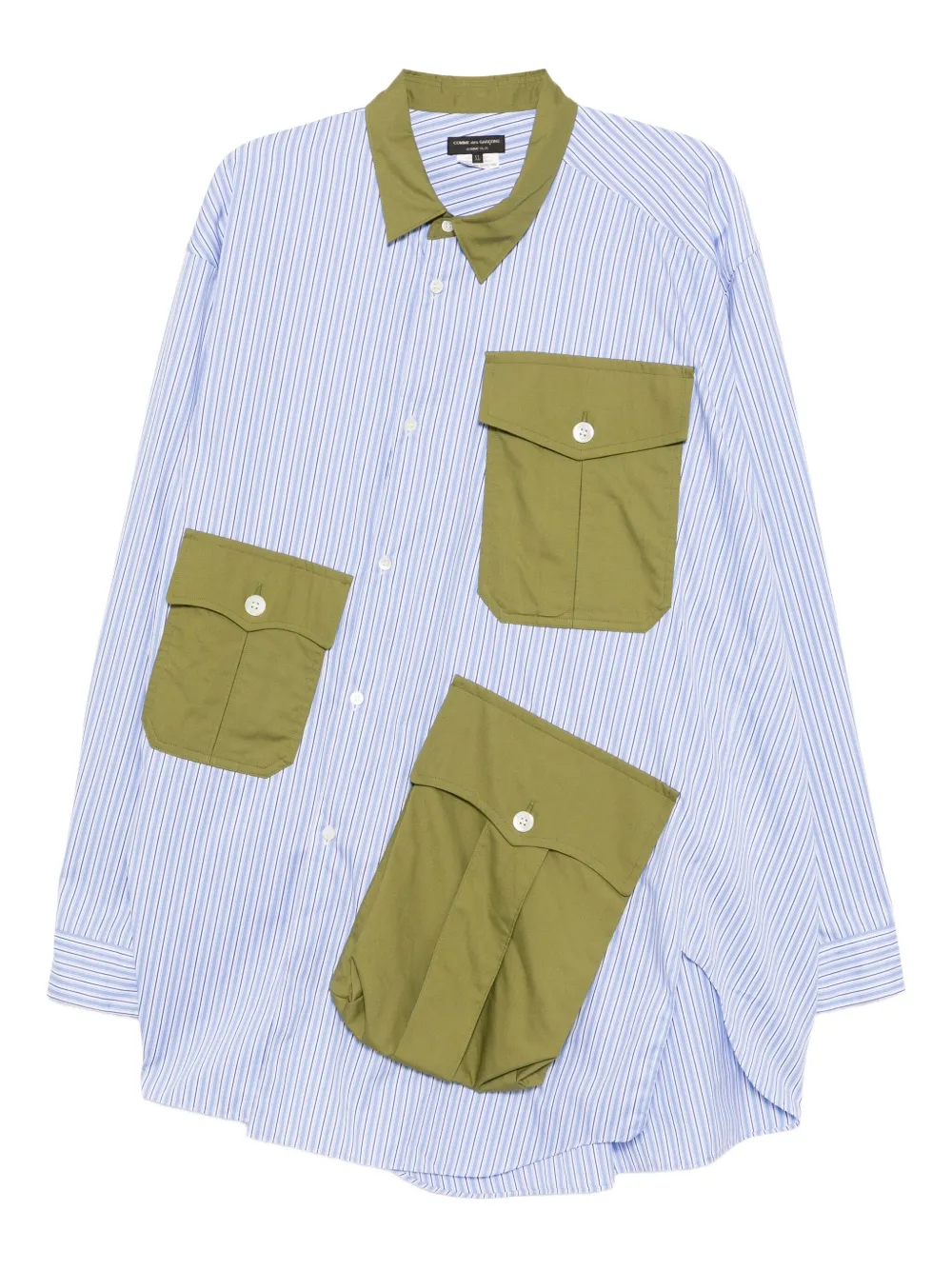 Comme des Garçons Homme Plus box-pleat pocket shirt – Blue Comme des Garçons Homme Plus box-pleat pocket shirt – Blue