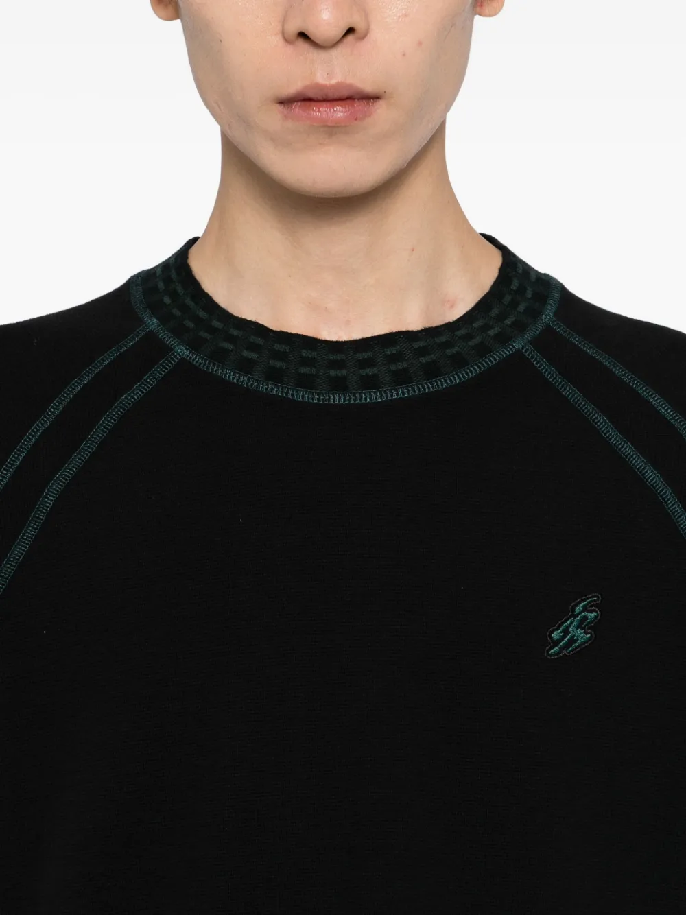 Asics Slogan-embroidered T-shirt In Black