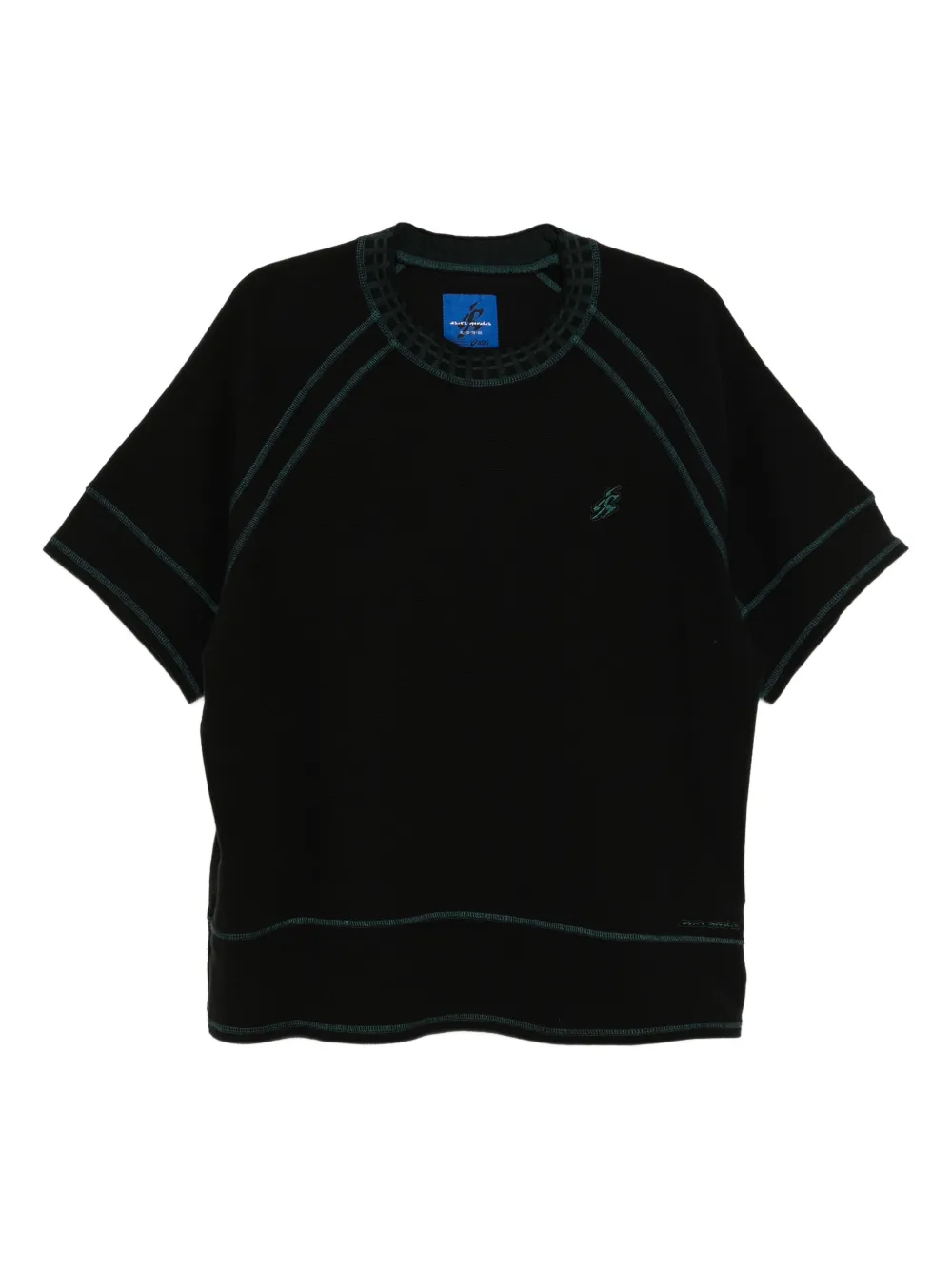 ASICS تيشيرت بتطريز كتابة | أسود | Image 1