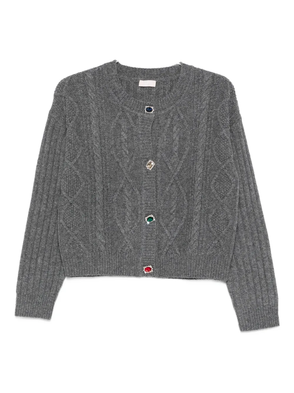 LIU JO cable-knit button-down cardigan | Grey | Image 1