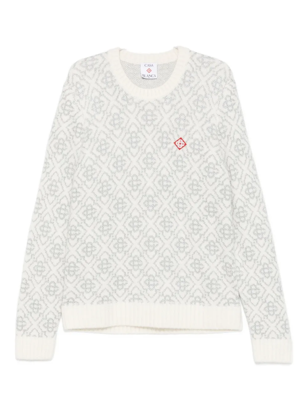 Casablanca patterned logo sweater | White | Image 1