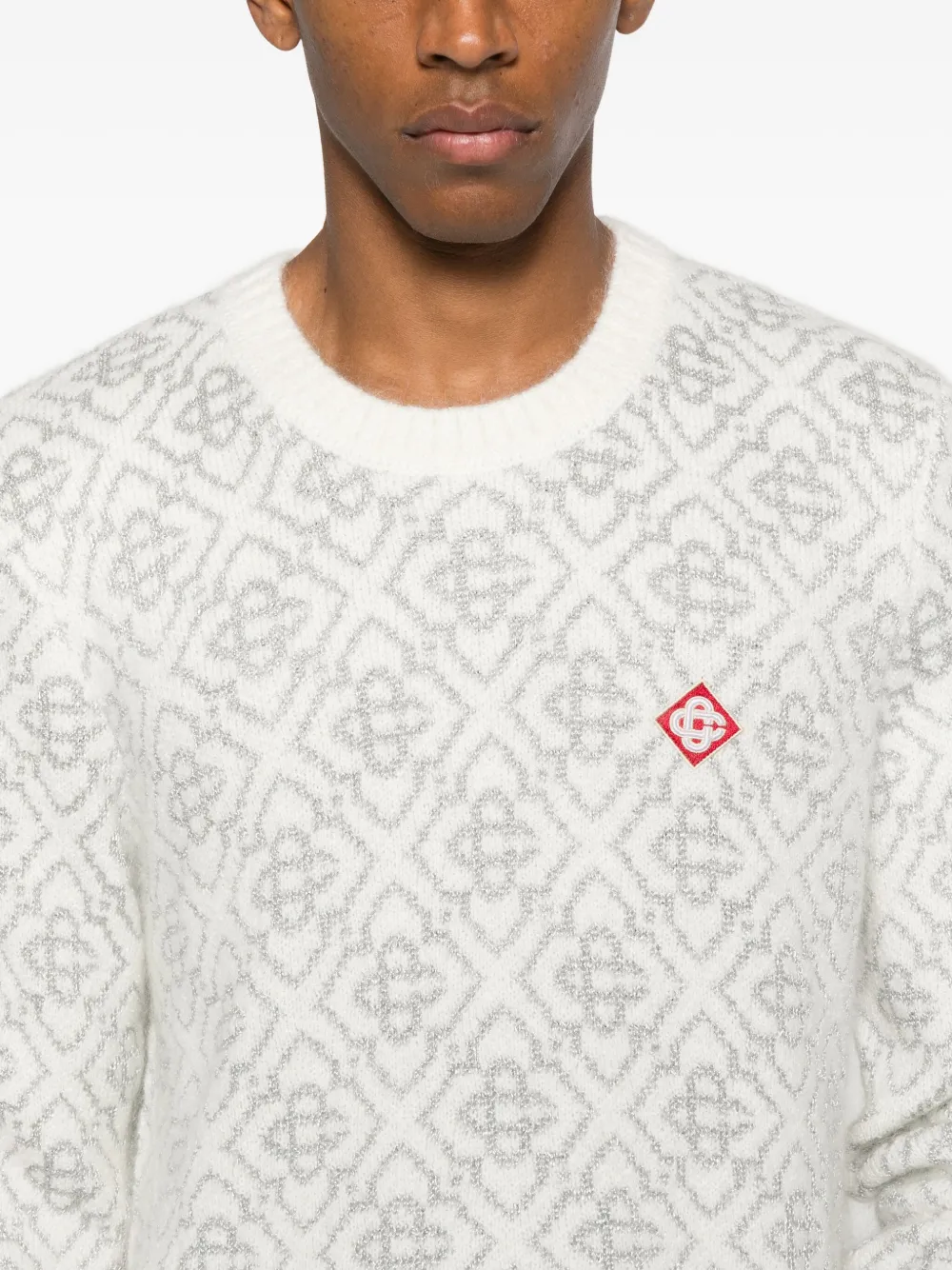 Casablanca Trui met patroon Wit