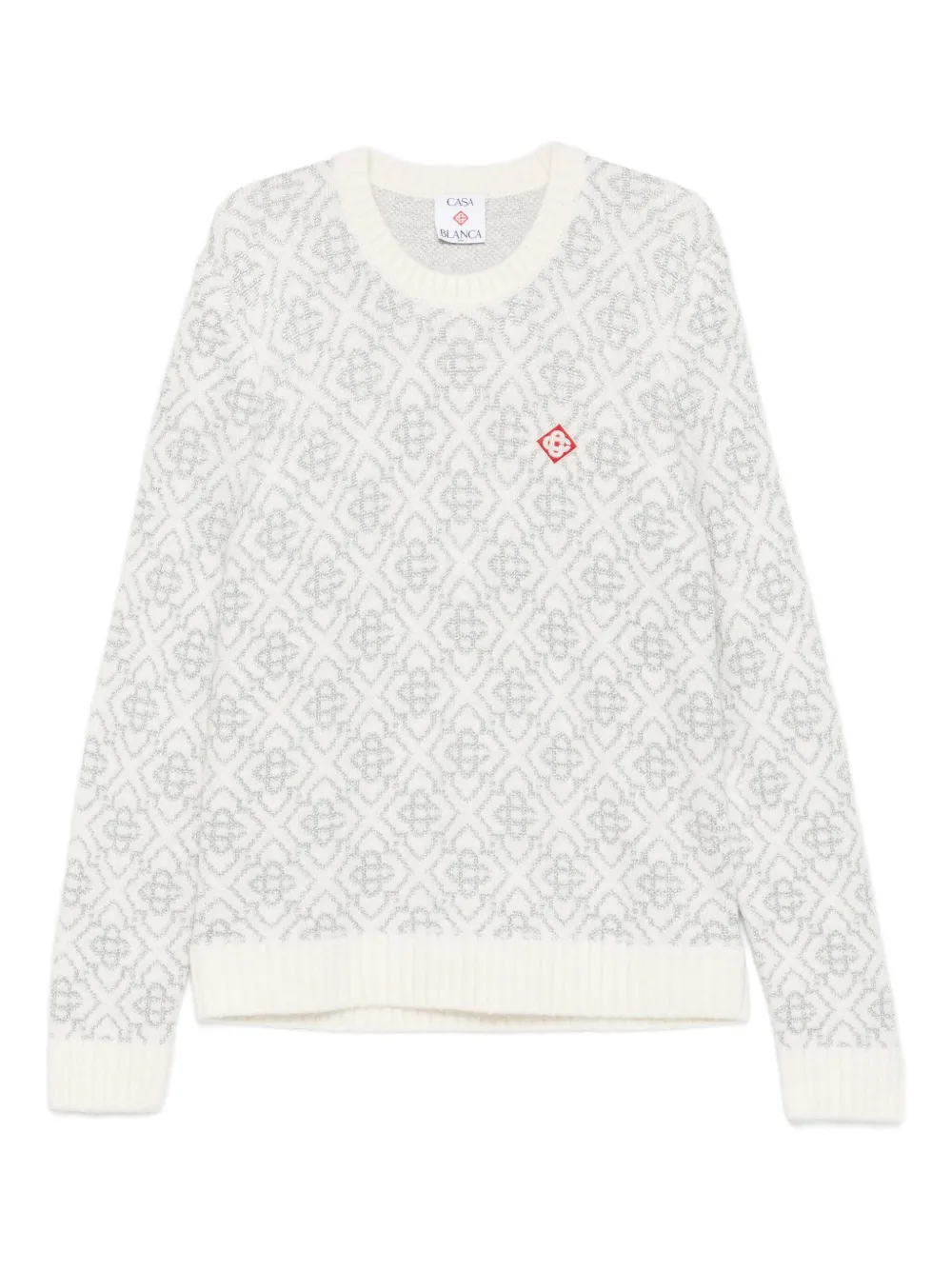 Casablanca patterned logo sweater | White | Image 1