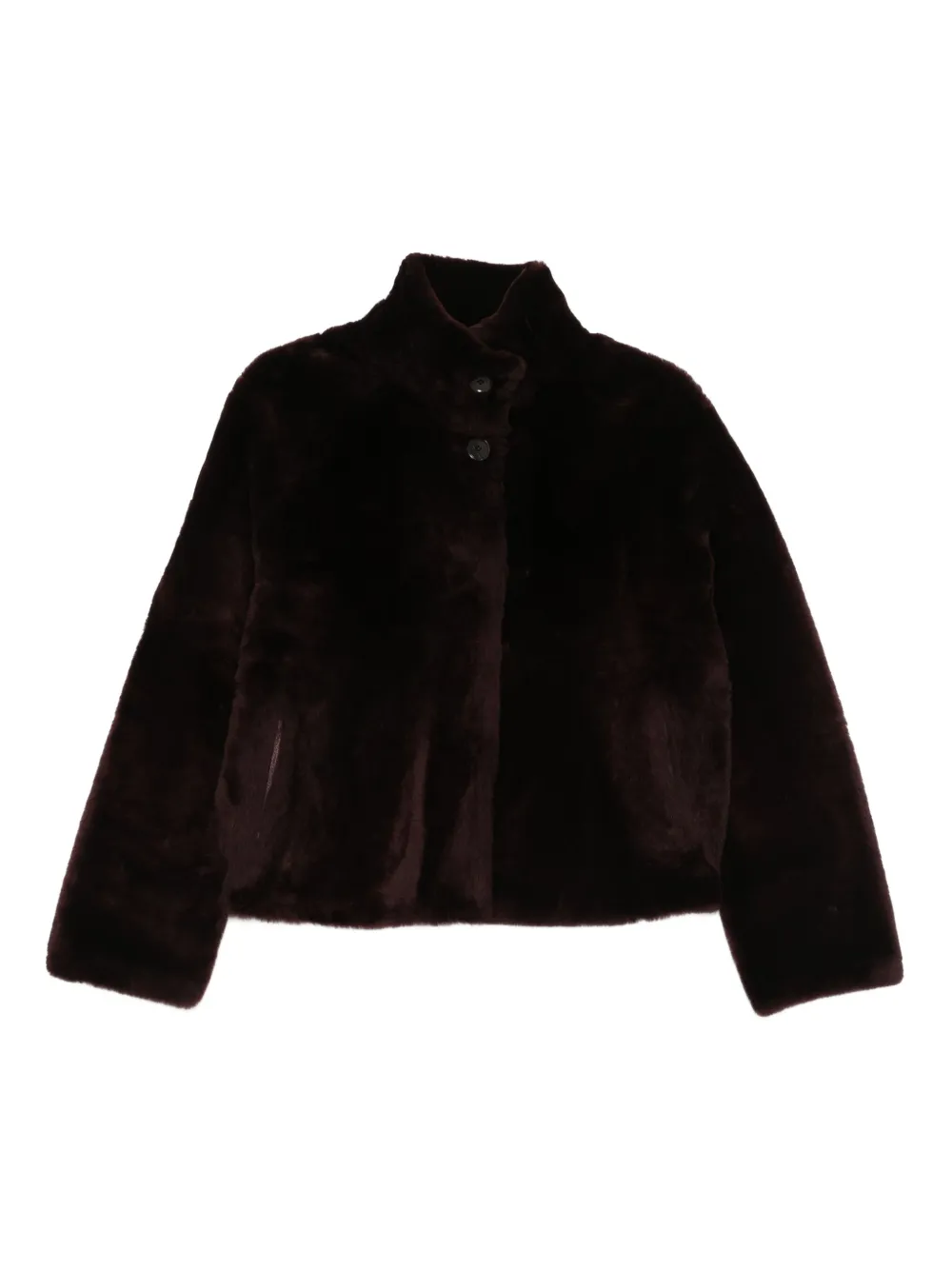 Arma Buttoned High-neck Jacket In Red