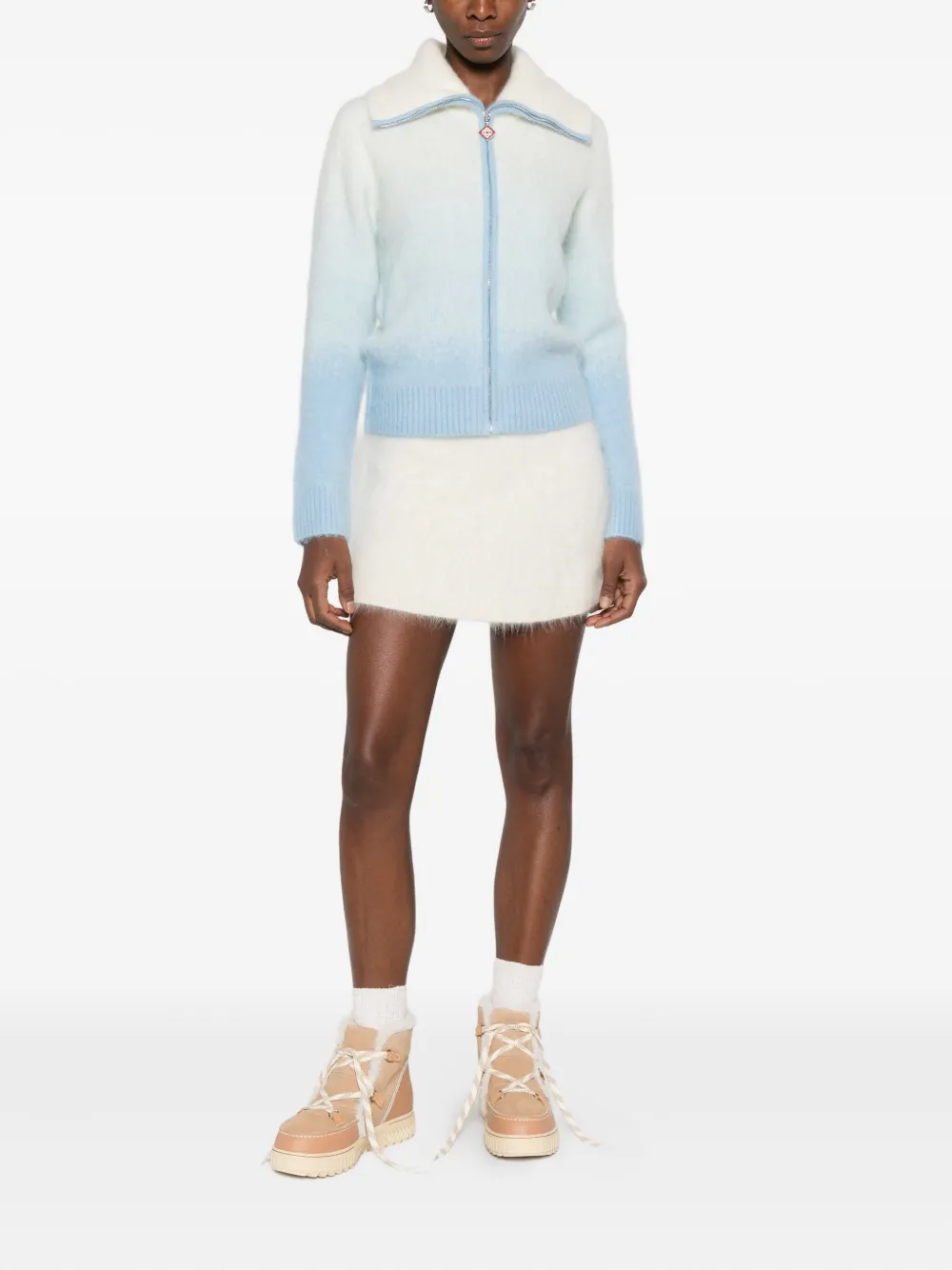 Casablanca Vest met rits en kraag Wit