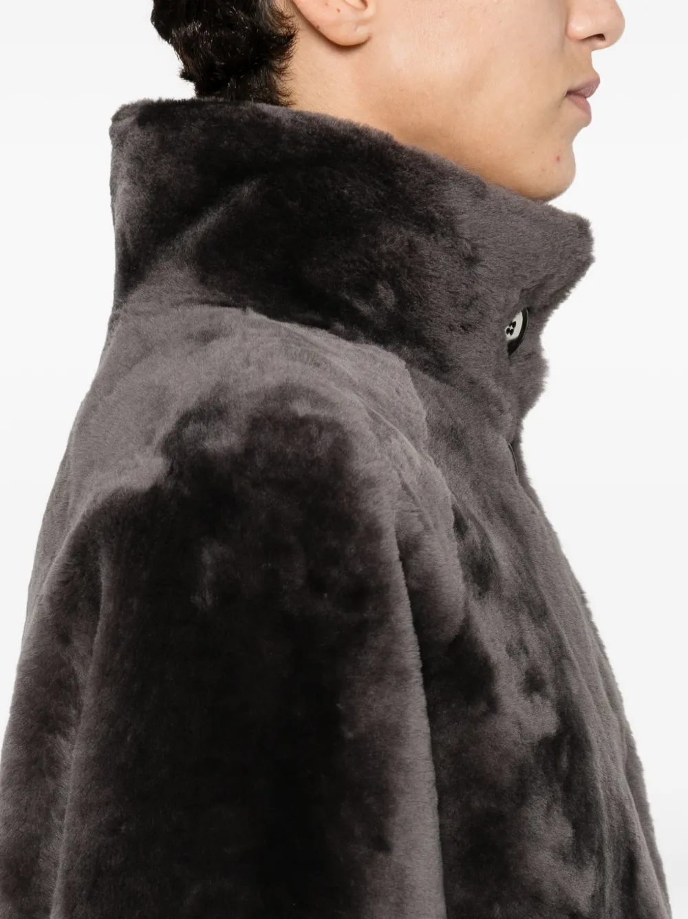 Arma High-neck Faux Fur Coat In Brown