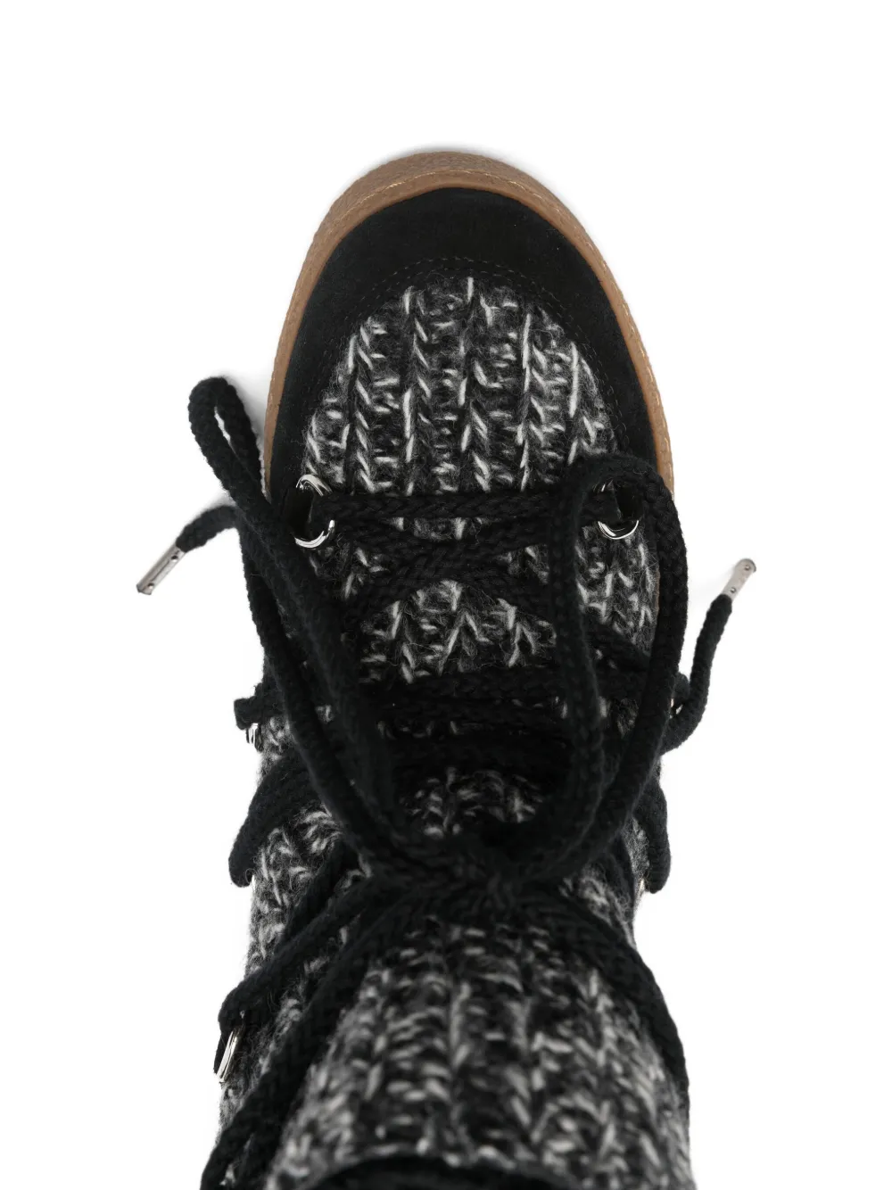 Isabel Marant Nowla Knitted Lace-up Ankle Boots In Black