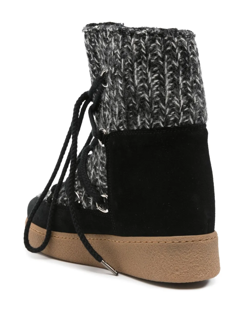 Isabel Marant Nowla Knitted Lace-up Ankle Boots In Black