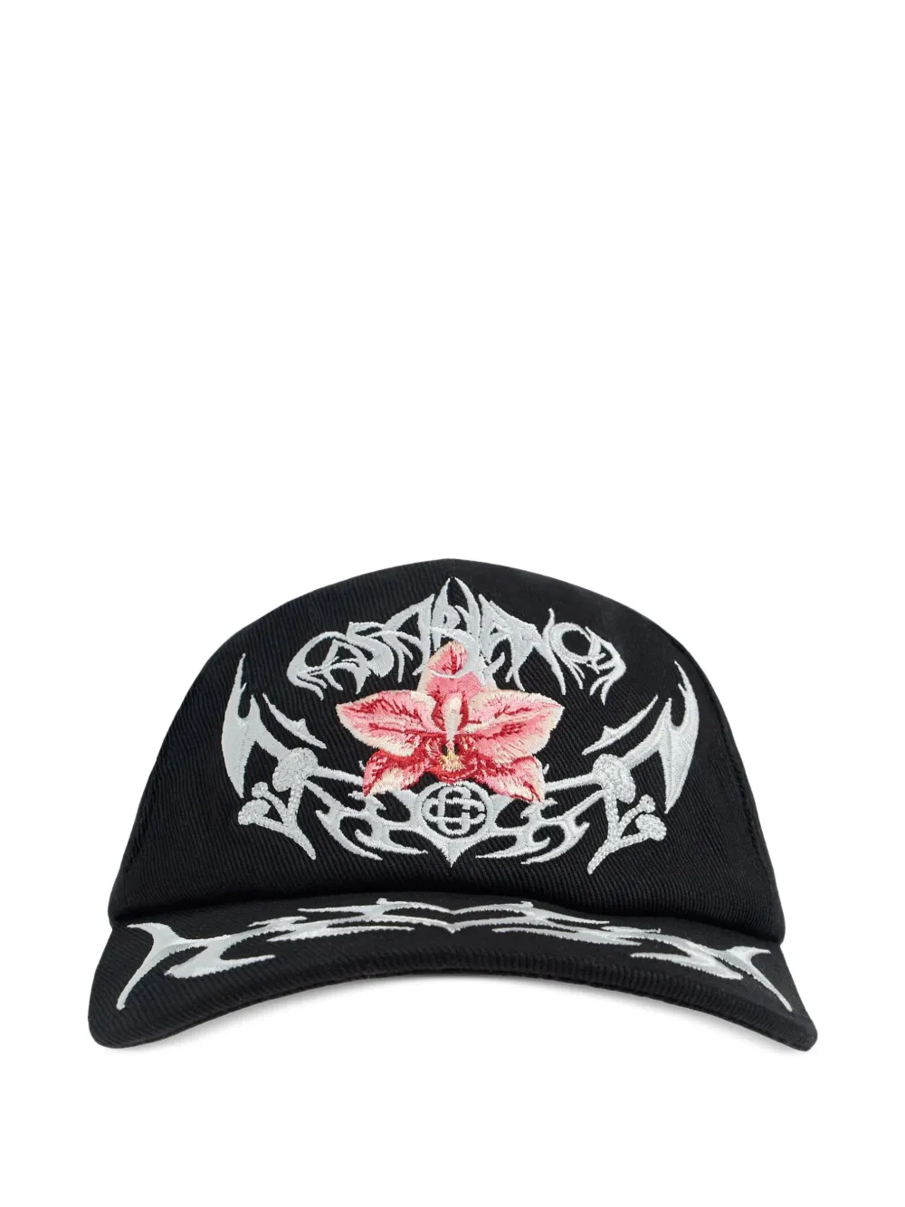 Casablanca embroidered-floral cap | Black | Image 1