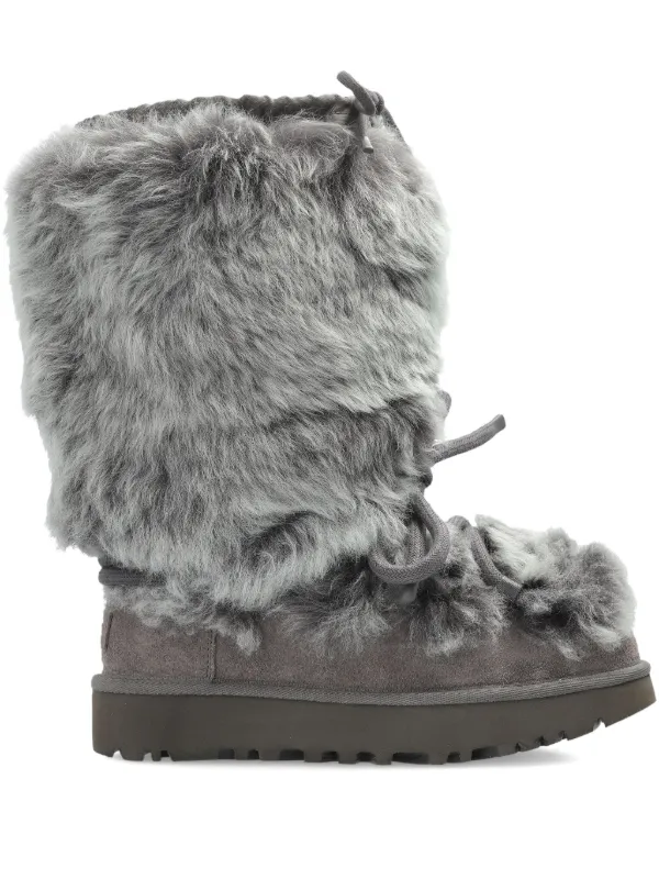 UGG Daney Grey Charcoal Lace-Up Shearing Suede Hightop Boots UGG Highmel Suede hi-top Sneakers | Grey | FARFETCH main image 4