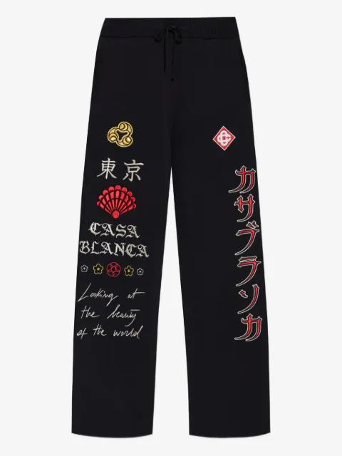 Casablanca pantalones bordados con cordones en la pretina