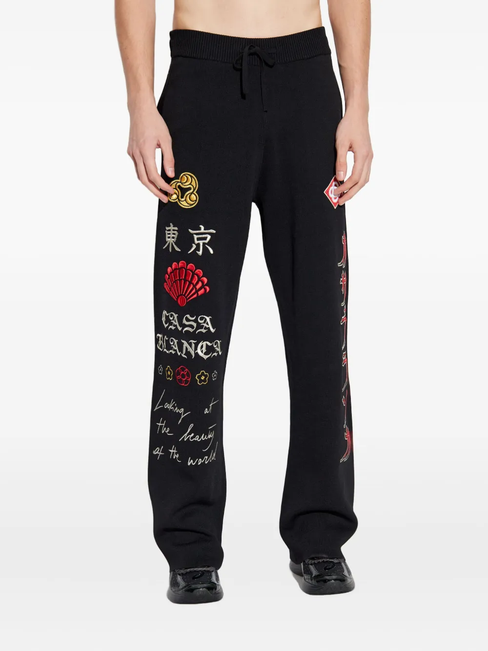 Casablanca Broek met trekkoord Zwart