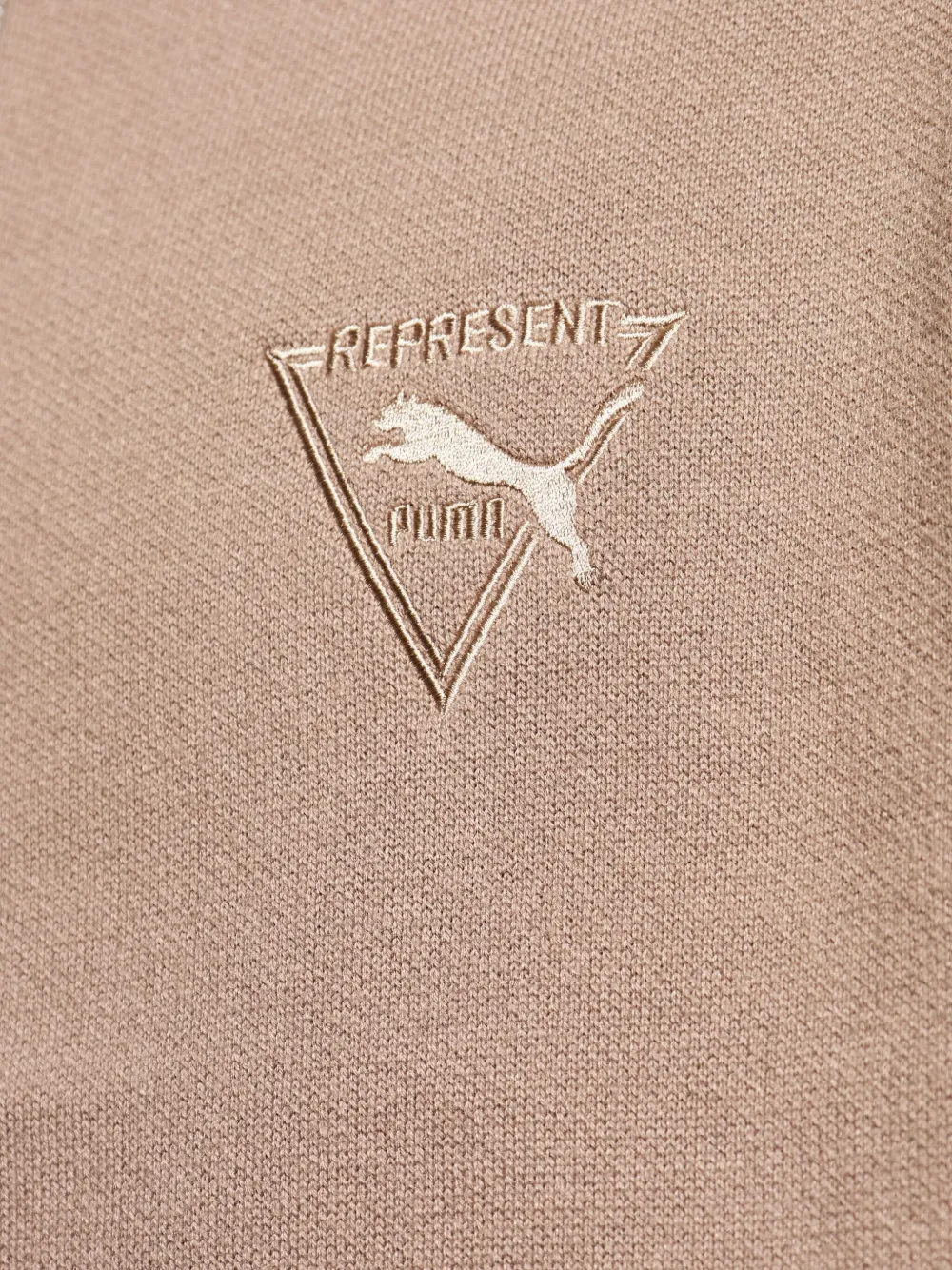 PUMA x Represent sweater met geborduurd logo en rits Bruin